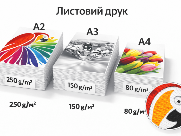 Друк в листах (A4, A3, нестандарт)